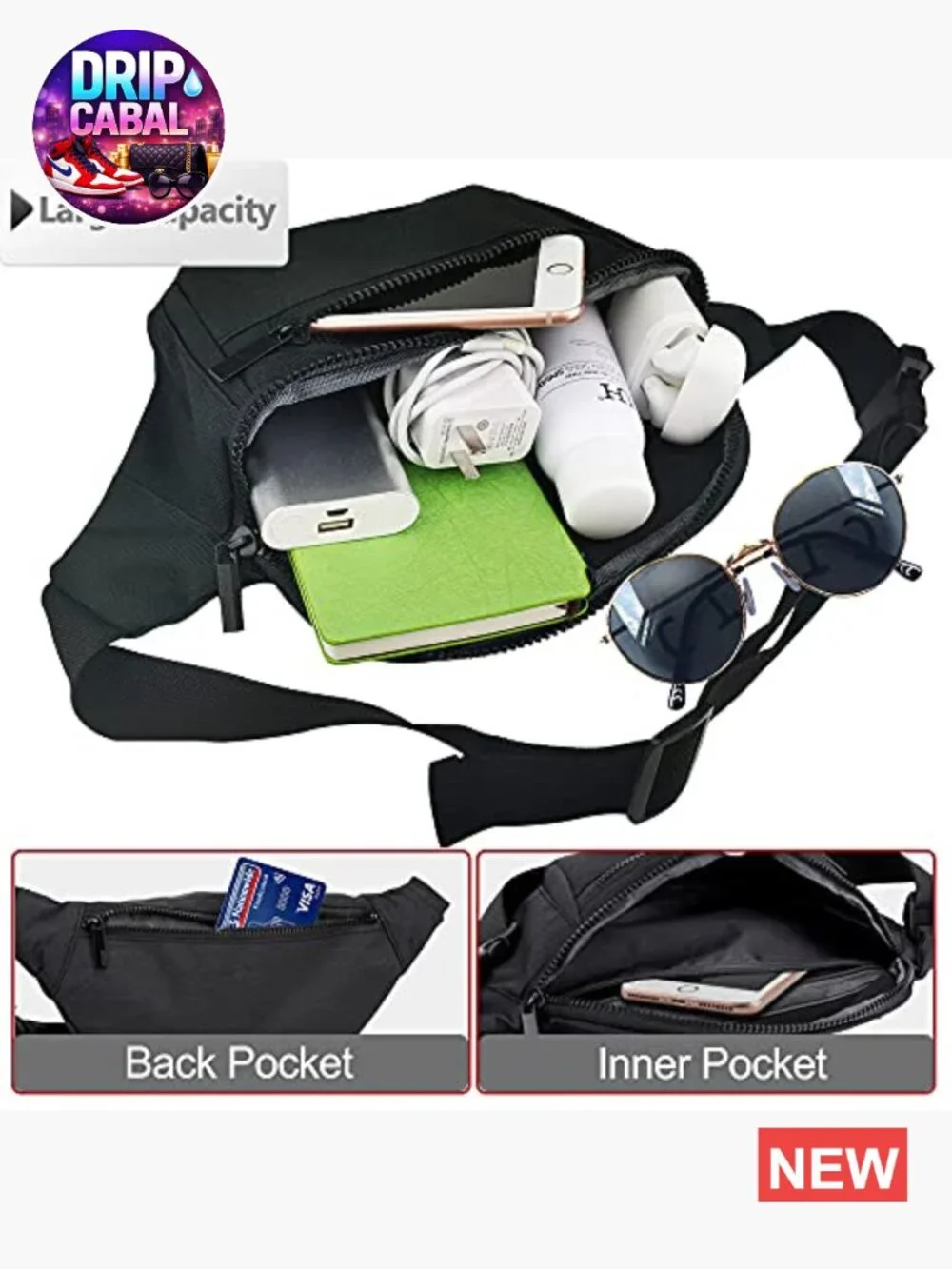 Fanny Pack Crossbody Waist Bag Belt Bag Travel Running Hiking Cycling Hands-Free - Picture 4 of 6